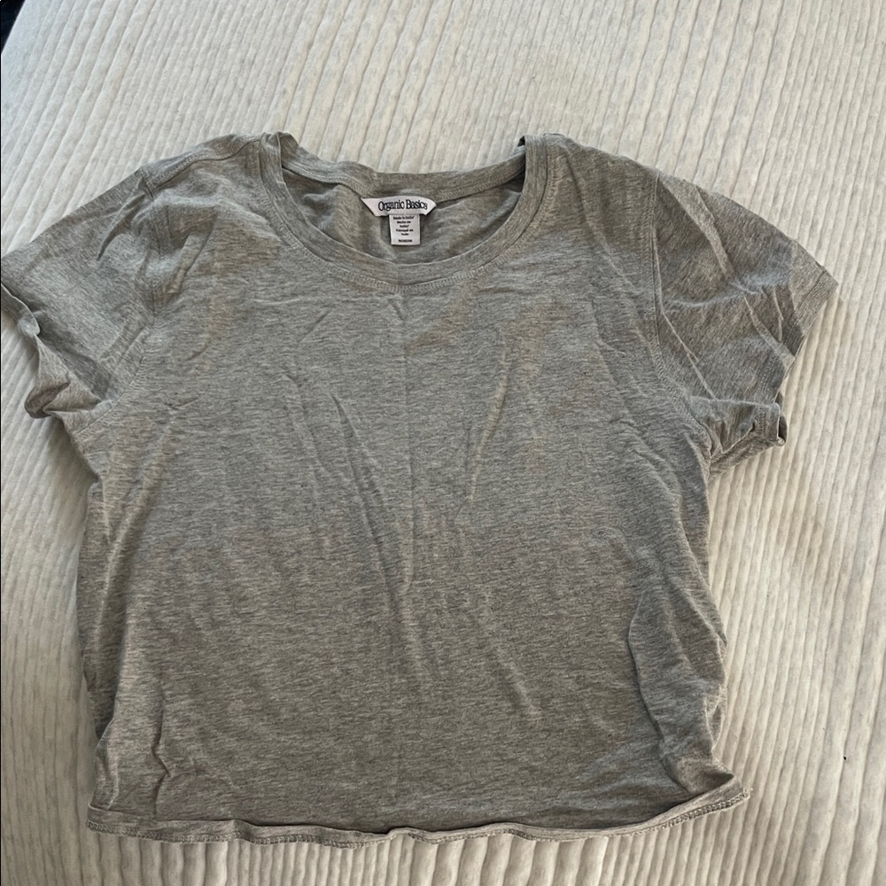 Organic Basics Short Sleeve Crew Tee in Heather Gray